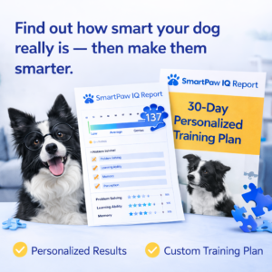 SmartPaw IQ Report + 30-Day Personalized Training Plan "Find out how smart your dog really is — then make them smarter."